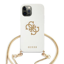 Заредете изображение във визуализатора на галерията – Guess GUHCP12LLSC4GWH iPhone 12 Pro Max 6,7" biały/white hardcase 4G Gold Chain Collection - TopMag
