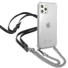 Заредете изображение във визуализатора на галерията – Guess GUHCP12MKC4GSSI iPhone 12/12 Pro 6,1" Transparent hardcase 4G Silver Chain - TopMag

