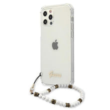 Заредете изображение във визуализатора на галерията – Guess GUHCP12MKPSWH iPhone 12/12 Pro 6,1" Transparent hardcase White Pearl - TopMag
