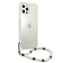 Заредете изображение във визуализатора на галерията – Guess GUHCP12MKPSWH iPhone 12/12 Pro 6,1" Transparent hardcase White Pearl - TopMag
