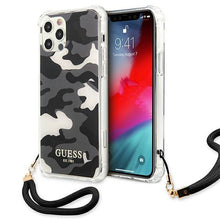 Заредете изображение във визуализатора на галерията – Guess GUHCP12MKSARBK iPhone 12/12 Pro 6,1" czarny/black hardcase Camo Collection - TopMag
