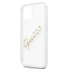 Заредете изображение във визуализатора на галерията – Guess GUHCP12MKTRSVGO iPhone 12/12 Pro 6,1" Transparent hardcase Vintage Script Gold - TopMag
