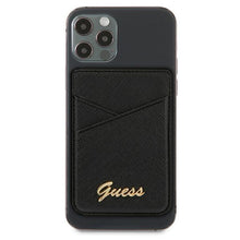 Заредете изображение във визуализатора на галерията – Guess Wallet Card Slot GUWMSSASLBK MagSafe Saffiano czarny/black - TopMag
