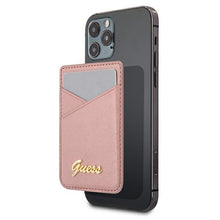 Заредете изображение във визуализатора на галерията – Guess Wallet Card Slot GUWMSSASLPI MagSafe Saffiano różowy/pink - TopMag
