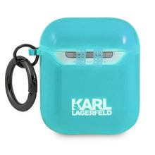 Заредете изображение във визуализатора на галерията – Karl Lagerfeld KLA2UCHFL AirPods cover niebieski/blue Choupette - TopMag
