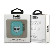 Заредете изображение във визуализатора на галерията – Karl Lagerfeld KLA2UCHFL AirPods cover niebieski/blue Choupette - TopMag

