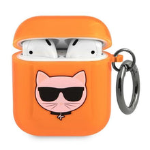 Заредете изображение във визуализатора на галерията – Karl Lagerfeld KLA2UCHFO AirPods cover pomarańczowy/orange Choupette - TopMag
