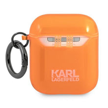 Заредете изображение във визуализатора на галерията – Karl Lagerfeld KLA2UCHFO AirPods cover pomarańczowy/orange Choupette - TopMag
