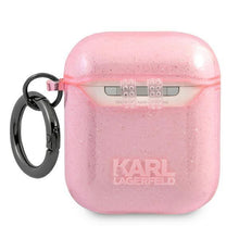 Заредете изображение във визуализатора на галерията – Karl Lagerfeld KLA2UCHGP AirPods cover różowy/pink Glitter Choupette - TopMag
