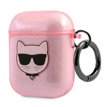 Заредете изображение във визуализатора на галерията – Karl Lagerfeld KLA2UCHGP AirPods cover różowy/pink Glitter Choupette - TopMag
