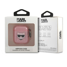 Заредете изображение във визуализатора на галерията – Karl Lagerfeld KLA2UCHGP AirPods cover różowy/pink Glitter Choupette - TopMag
