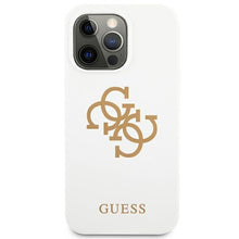 Заредете изображение във визуализатора на галерията – Guess GUHCP13LLS4GGWH iPhone 13 Pro / 13 6,1" biały/white hard case Silicone 4G Logo
