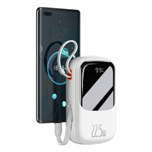 Заредете изображение във визуализатора на галерията – Baseus Qpow Digital Display powerbank with fast charging 20000mAh 22.5W QC/PD/SCP/FCP with built-in USB-C cable white
