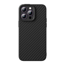 Заредете изображение във визуализатора на галерията – Armored case for iPhone 14 Pro Max compatible with MagSafe Baseus Synthetic Fiber tempered glass - black
