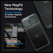 Заредете изображение във визуализатора на галерията – Spigen OPTIK ARMOR MAG MAGSAFE IPHONE 15 PRO ABYSS GREEN
