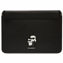 Заредете изображение във визуализатора на галерията – Original KARL LAGERFELD Laptop Sleeve Saffiano Karl&amp;Choupette KLCS16SAKCPMK 16 inches black
