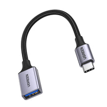 Заредете изображение във визуализатора на галерията – Ugreen OTG adapter cable USB-C (male) - USB-A (female) 5Gb/s 0.15m black (US378)
