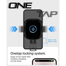 Заредете изображение във визуализатора на галерията – Spigen UTS12W ONETAP UNIVERSAL VENT CAR MOUNT WIRELESS CHARGER BLACK
