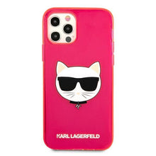 Заредете изображение във визуализатора на галерията – Karl Lagerfeld KLHCP12LCHTRP iPhone 12 Pro Max 6,7" różowy/pink hardcase Glitter Choupette Fluo
