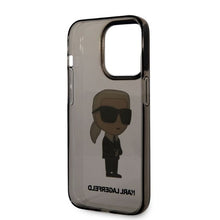 Заредете изображение във визуализатора на галерията – Original Pouch KARL LAGERFELD  Ikonik Karl Lagerfeld KLHCP14XHNIKTCK for Iphone 14 Pro Max black
