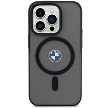 Заредете изображение във визуализатора на галерията – Original Case BMW Signature MagSafe BMHMP14LDSLK for Iphone 14 Pro Black
