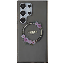 Заредете изображение във визуализатора на галерията – Guess IML Flowers Wreath MagSafe case for Samsung Galaxy S24 Ultra - black
