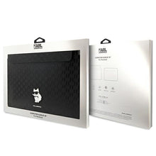 Заредете изображение във визуализатора на галерията – Original KARL LAGERFELD Laptop Sleeve Saffiano Monogram Choupette KLCS16SAKHPCK 16 inches black
