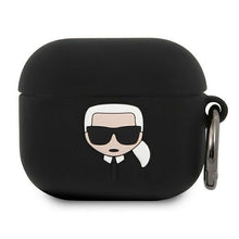 Заредете изображение във визуализатора на галерията – Karl Lagerfeld KLACA3SILKHBK AirPods 3 cover czarny/black Silicone Ikonik - TopMag

