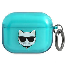 Заредете изображение във визуализатора на галерията – Karl Lagerfeld KLAPUCHFL AirPods Pro cover niebieski/blue Choupette - TopMag

