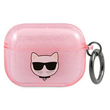 Заредете изображение във визуализатора на галерията – Karl Lagerfeld KLAPUCHGP AirPods Pro cover różowy/pink Glitter Choupette - TopMag
