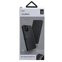 Заредете изображение във визуализатора на галерията – UNIQ etui book Journa iPhone 12/12 Pro 6,1" szary/dark grey - TopMag
