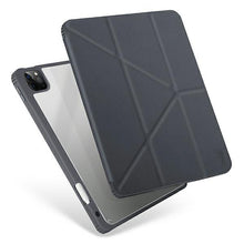 Заредете изображение във визуализатора на галерията – UNIQ etui Moven iPad Pro 12,9" (2021) Antimicrobial szary/charcoal grey - TopMag
