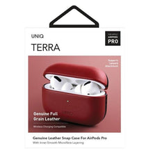 Заредете изображение във визуализатора на галерията – UNIQ etui Terra AirPods Pro Genuine Leather czerwony/red - TopMag
