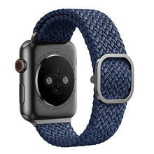 Заредете изображение във визуализатора на галерията – UNIQ pasek Aspen Apple Watch 40/38/41mm Series 4/5/6/7/8/SE/SE2 Braided niebieski/oxford blue - TopMag
