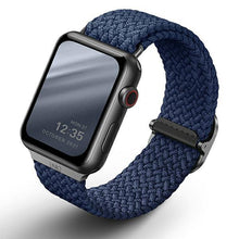 Заредете изображение във визуализатора на галерията – UNIQ pasek Aspen Apple Watch 44/42/45mm Series 4/5/6/7/8/SE/SE2 Braided niebieski/oxford blue - TopMag
