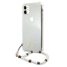 Заредете изображение във визуализатора на галерията – Guess GUHCN61KPSWH iPhone 11 6,1" / Xr Transparent hardcase White Pearl - TopMag
