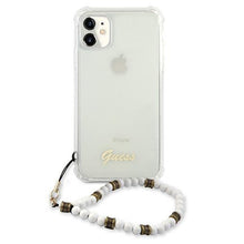 Заредете изображение във визуализатора на галерията – Guess GUHCN61KPSWH iPhone 11 6,1" / Xr Transparent hardcase White Pearl - TopMag
