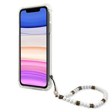 Заредете изображение във визуализатора на галерията – Guess GUHCN61KPSWH iPhone 11 6,1" / Xr Transparent hardcase White Pearl - TopMag
