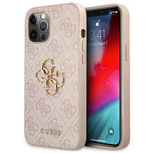 Заредете изображение във визуализатора на галерията – Guess GUHCP12L4GMGPI iPhone 12 Pro Max 6,7" różowy/pink hardcase 4G Big Metal Logo - TopMag
