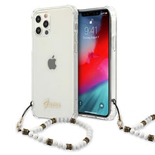 Заредете изображение във визуализатора на галерията – Guess GUHCP12LKPSWH iPhone 12 Pro Max 6,7" Transparent hardcase White Pearl - TopMag
