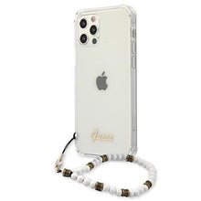 Заредете изображение във визуализатора на галерията – Guess GUHCP12LKPSWH iPhone 12 Pro Max 6,7" Transparent hardcase White Pearl - TopMag
