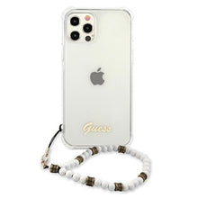 Заредете изображение във визуализатора на галерията – Guess GUHCP12LKPSWH iPhone 12 Pro Max 6,7" Transparent hardcase White Pearl - TopMag
