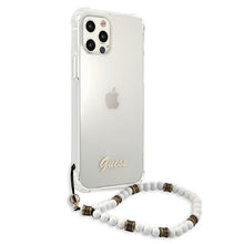 Заредете изображение във визуализатора на галерията – Guess GUHCP12LKPSWH iPhone 12 Pro Max 6,7" Transparent hardcase White Pearl - TopMag
