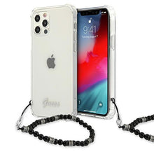 Заредете изображение във визуализатора на галерията – Guess GUHCP12MKPSBK iPhone 12/12 Pro 6,1" Transparent hardcase Black Pearl - TopMag
