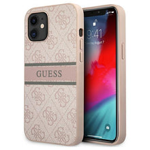 Заредете изображение във визуализатора на галерията – Guess GUHCP12S4GDPI iPhone 12 mini 5,4" różowy/pink hardcase 4G Stripe - TopMag

