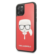 Заредете изображение във визуализатора на галерията – Karl Lagerfeld KLHCN58DLHRE iPhone 11 Pro czerwony/red Iconic Glitter Karl`s Head - TopMag
