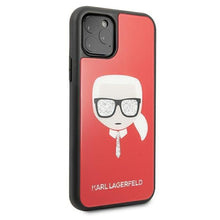 Заредете изображение във визуализатора на галерията – Karl Lagerfeld KLHCN65DLHRE iPhone 11 Pro Max czerwony/red Iconic Glitter Karl`s Head - TopMag
