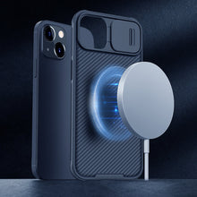 Заредете изображение във визуализатора на галерията – Nillkin CamShield Pro Magnetic Case Armored Pouch Cover Camera Protector iPhone 13 Black (MagSafe Compatible) - TopMag
