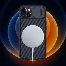Заредете изображение във визуализатора на галерията – Nillkin CamShield Pro Magnetic Case Armor Pouch Cover Camera Protector iPhone 13 Blue (MagSafe Compatible) - TopMag
