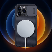 Заредете изображение във визуализатора на галерията – Nillkin CamShield Pro Magnetic Case Armor Pouch Cover Camera Protector iPhone 13 Pro Max Blue (MagSafe Compatible) - TopMag
